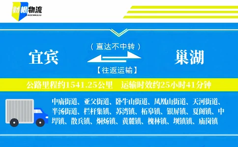 宜宾到巢湖物流公司