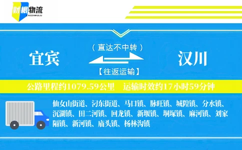 宜宾到汉川物流公司