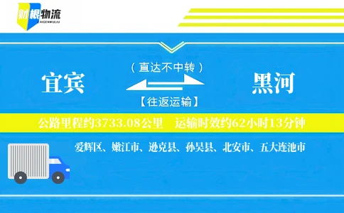 宜宾到黑河物流公司