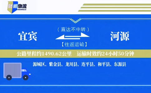 宜宾到河源物流公司