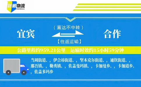 宜宾到合作物流公司