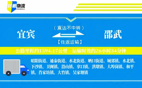 宜宾到邵武物流公司