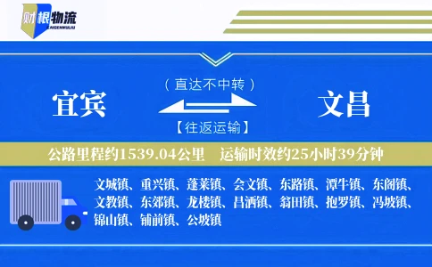 宜宾到文昌物流公司