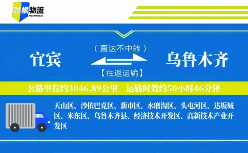 宜宾到乌鲁木齐物流公司
