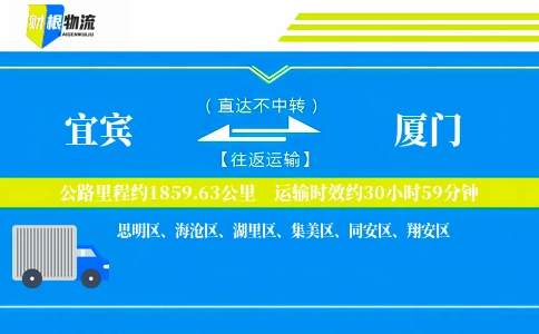 宜宾到厦门物流公司