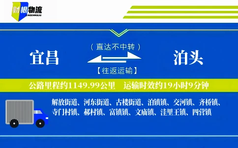 宜昌到泊头物流公司
