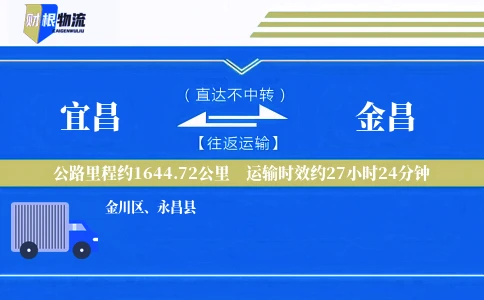 宜昌到金昌物流公司