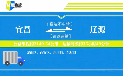 宜昌到辽源物流公司