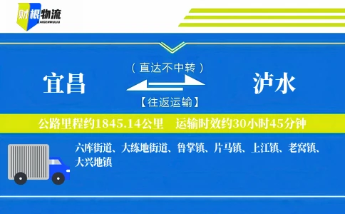 宜昌到泸水物流公司