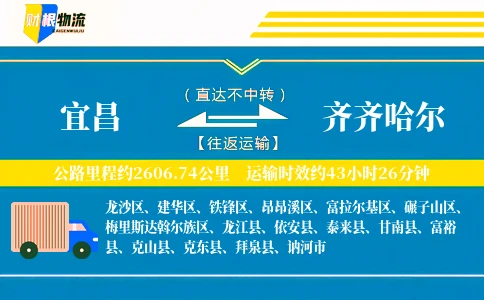 宜昌到齐齐哈尔物流公司