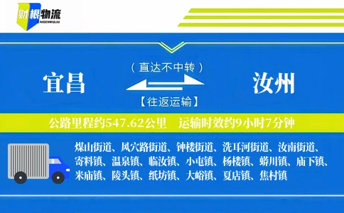 宜昌到汝州物流公司