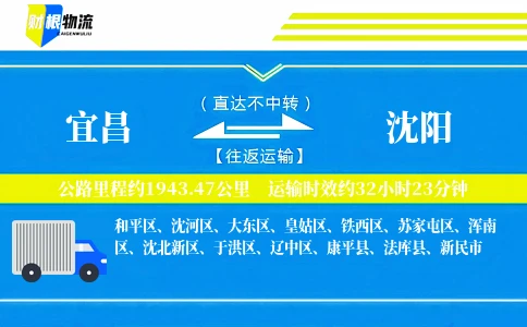 宜昌到沈阳物流公司