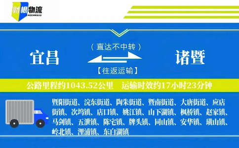 宜昌到诸暨物流公司
