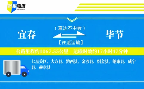 宜春到毕节物流公司