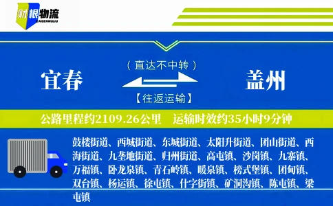 宜春到盖州物流公司