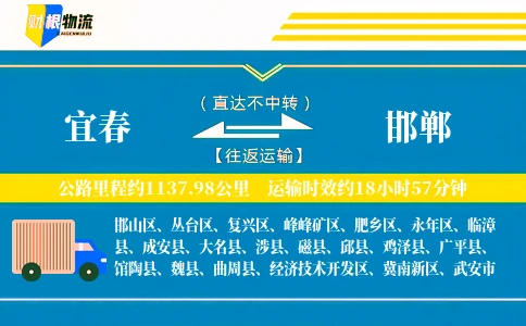 宜春到邯郸物流公司