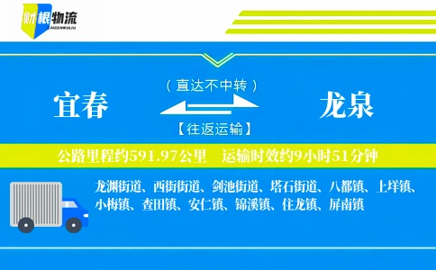 宜春到龙泉物流公司