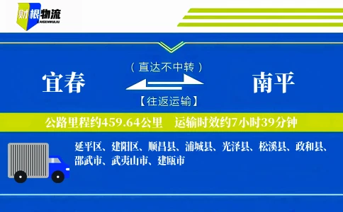 宜春到南平物流公司