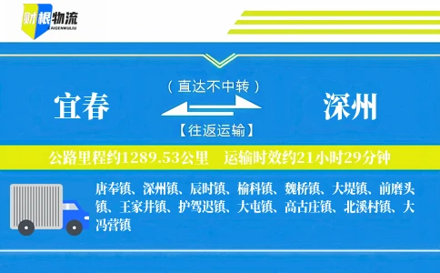 宜春到深州物流公司