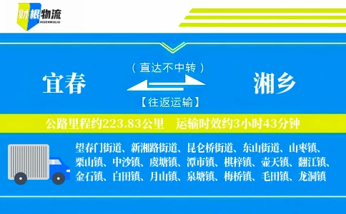宜春到湘乡物流公司
