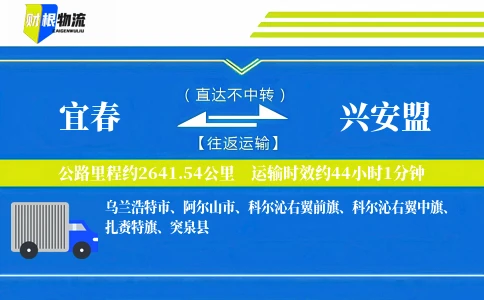 宜春到兴安盟物流公司