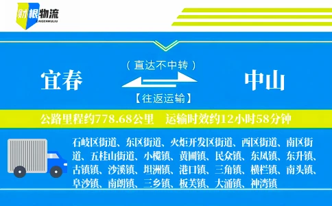 宜春到中山物流公司