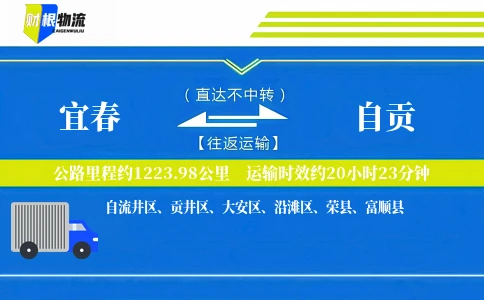 宜春到自贡物流公司