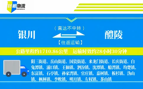 银川到醴陵物流公司