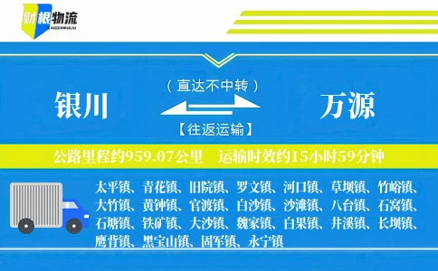 银川到万源物流公司