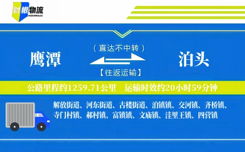 鹰潭到泊头物流公司