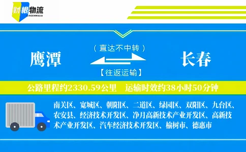 鹰潭到长春物流公司