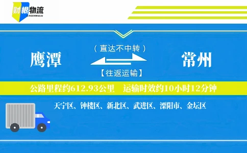 鹰潭到常州物流公司