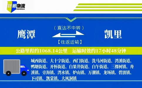 鹰潭到凯里物流公司