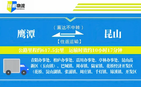 鹰潭到昆山物流公司