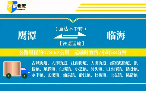 鹰潭到临海物流公司