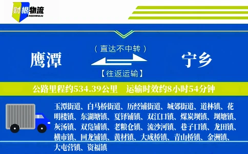 鹰潭到宁乡物流公司