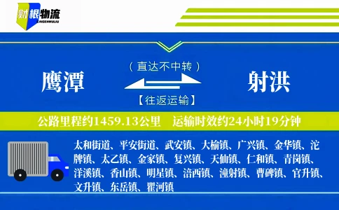 鹰潭到射洪物流公司