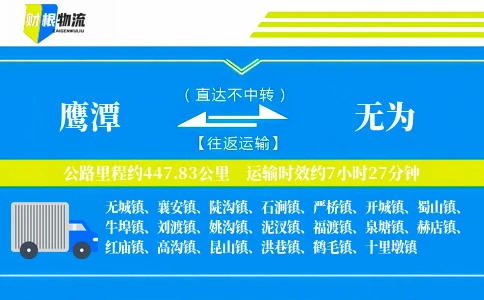 鹰潭到无为物流公司