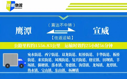 鹰潭到宣威物流公司