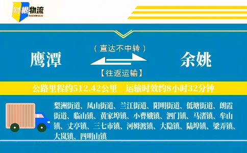鹰潭到余姚物流公司