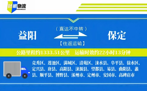 益阳到保定物流公司