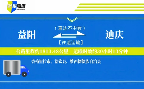 益阳到迪庆物流公司