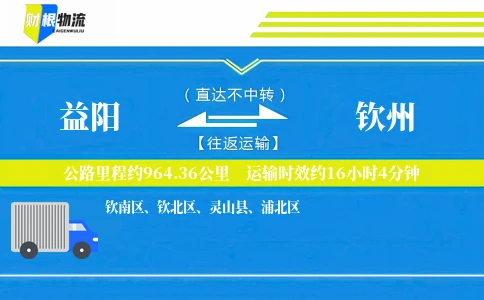 益阳到钦州物流公司
