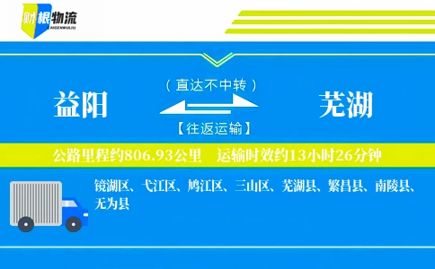 益阳到芜湖物流公司
