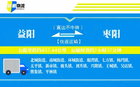 益阳到枣阳物流公司