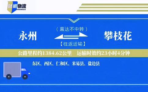 永州到攀枝花物流公司