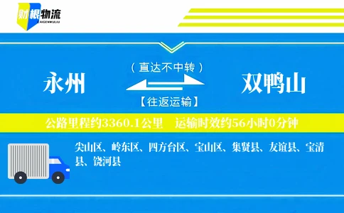 永州到双鸭山物流公司