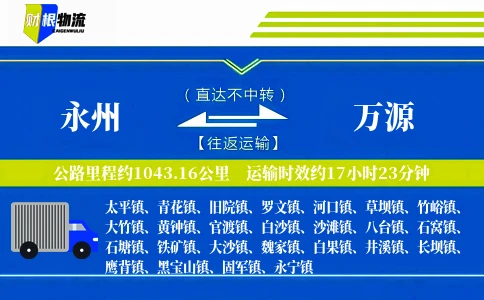 永州到万源物流公司