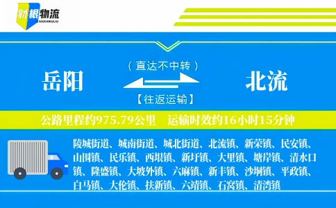 岳阳到北流物流公司