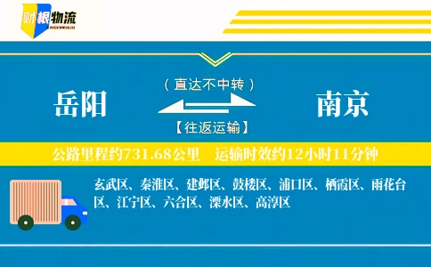 岳阳到南京物流公司